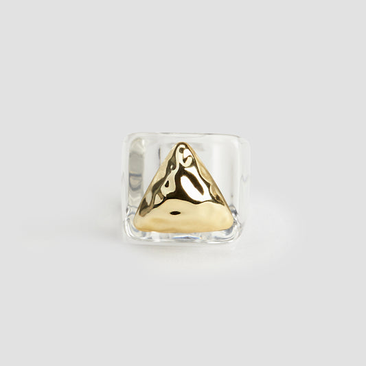 Triangle Resin Ring-grise-nyc.com