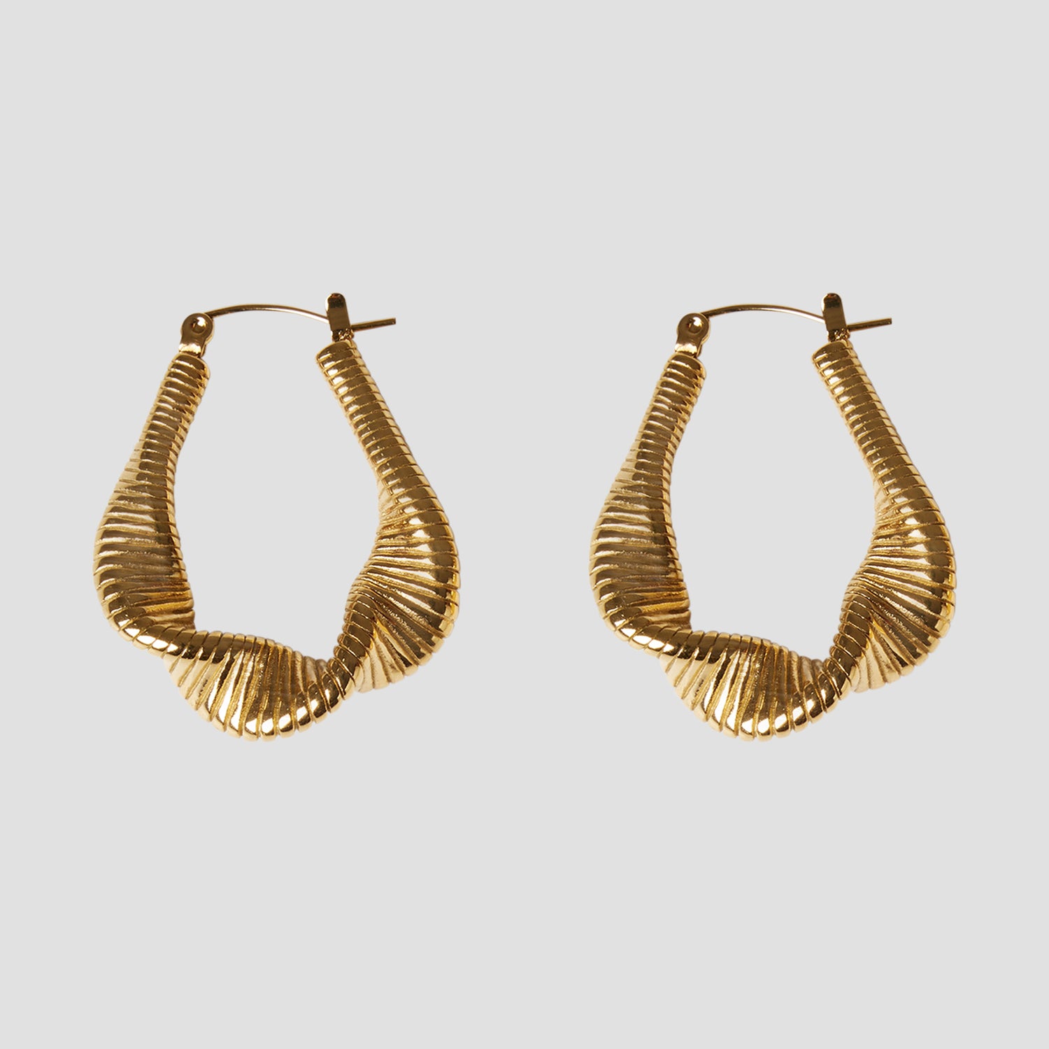 18k Gold Twist Geometric Earrings