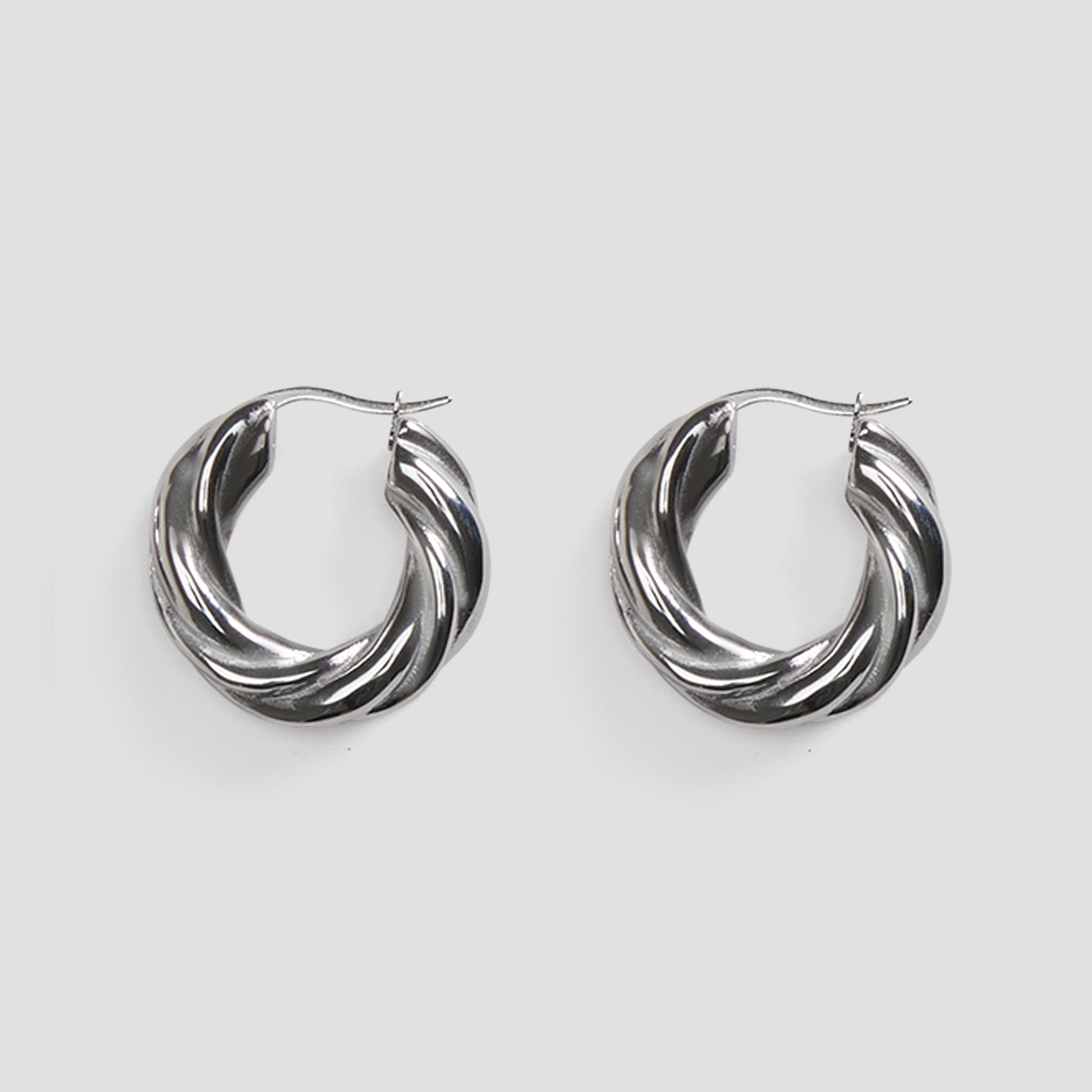 Twisted Hoop Earrings-grise-nyc.com