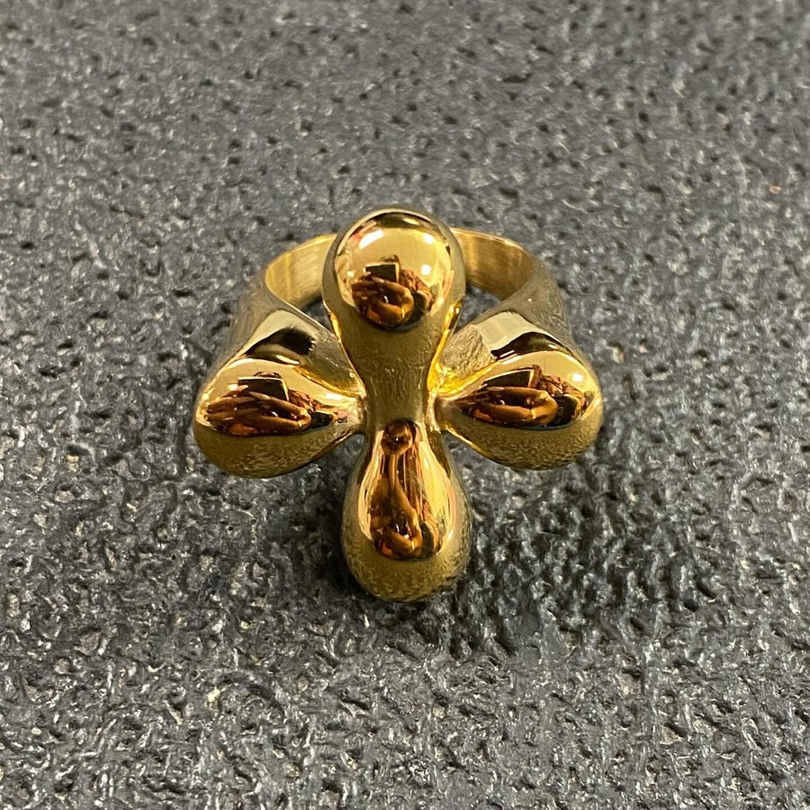 XL 18k Gold Plated Flower Ring