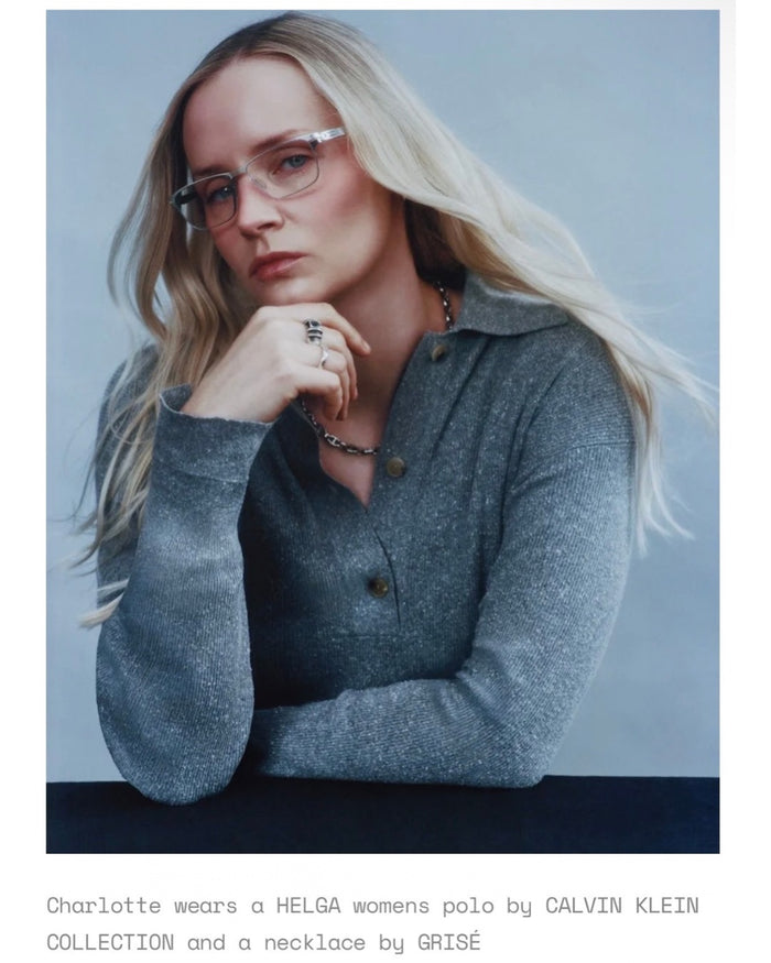 Charlotte Day Wilson wearing the GRISÉ NYC Mariner Link stainless steel necklace for L’Emile Magazine