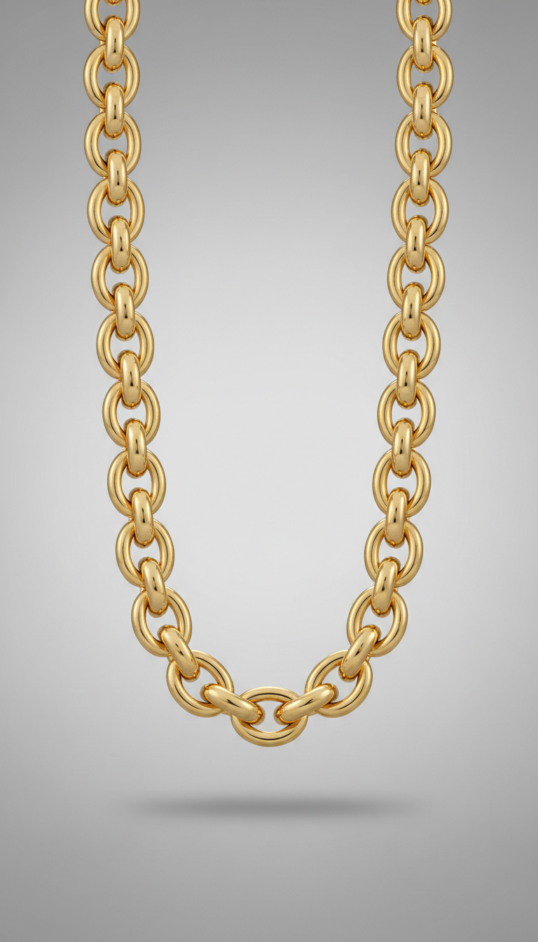 18k Gold Chain Collar Necklace
