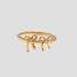 Dainty Double Croquette Bow Ring in 18k gold plated stainless steel featuring two delicate bow designs on a polished gold band by GRISÉ NYC.