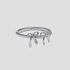 Dainty Double Croquette Bow Ring in polished stainless steel featuring two delicate bow designs on a minimalist silver band by GRISÉ NYC.