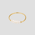 Dainty Freshwater Pearl Ring in 18k gold plated stainless steel featuring genuine freshwater pearls on a minimalist gold band by GRISÉ NYC.