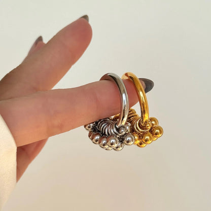 Close up Fiesta Cluster Ring polished stainless steel