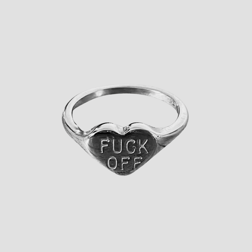 Fuck Off Signet stainless steel ring by GRISÉ NYC