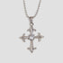 GRISÉ NYC Lumière cross pendant necklace in stainless steel with cubic zirconia