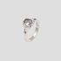Molten Heirloom Cubic Zirconia Ring in silver stainless steel front view
