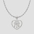 NY Yankees heart pendant necklace on rope chain in stainless steel