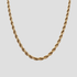 3mm rope chain necklace in 18k gold plated stainless steel with twisted link design by GRISÉ NYC.