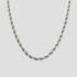 3mm rope chain necklace in silver stainless steel with twisted rope link design by GRISÉ NYC.