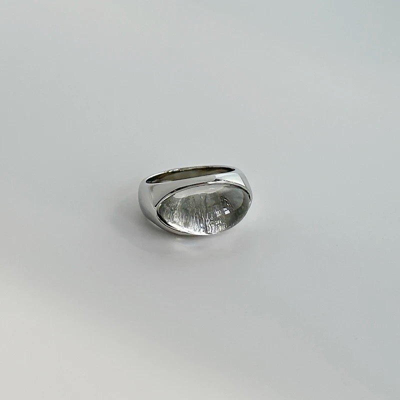 Clear Resin Ring with translucent resin stone