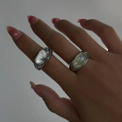 GRISÉ NYC Clear Resin Rings with unique translucent resin stones