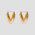 GRISÉ NYC clear resin V shape gold earrings in 18k gold plated stainless steel.