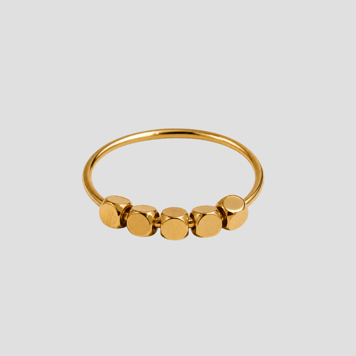 Dainty Bead Ring in 18k gold plated stainless steel featuring polished bead detailing on a minimalist gold band by GRISÉ NYC.