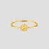 GRISÉ NYC Dainty Ying Yang 18k Gold Ring in 18k gold plated stainless steel featuring a textured yin yang symbol on a slim minimalist band.