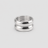 Double Dome Stainless Steel Ring silver layered statement ring front view