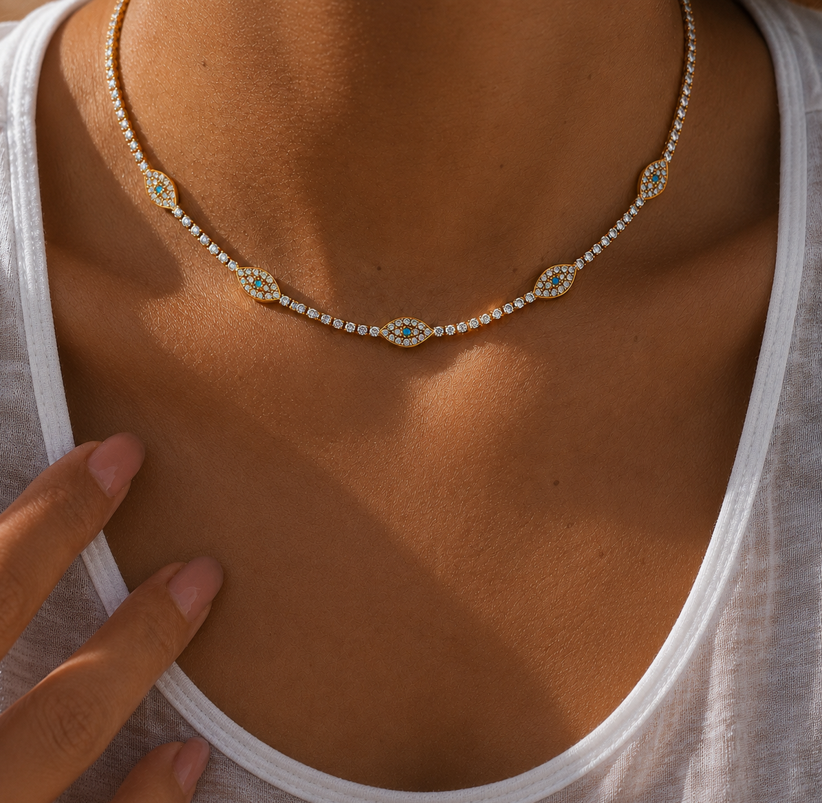 Evil Eye Tennis Necklace | GRISÉ NYC