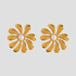 GRISÉ NYC gold flower pearl statement earrings with sculpted petals.