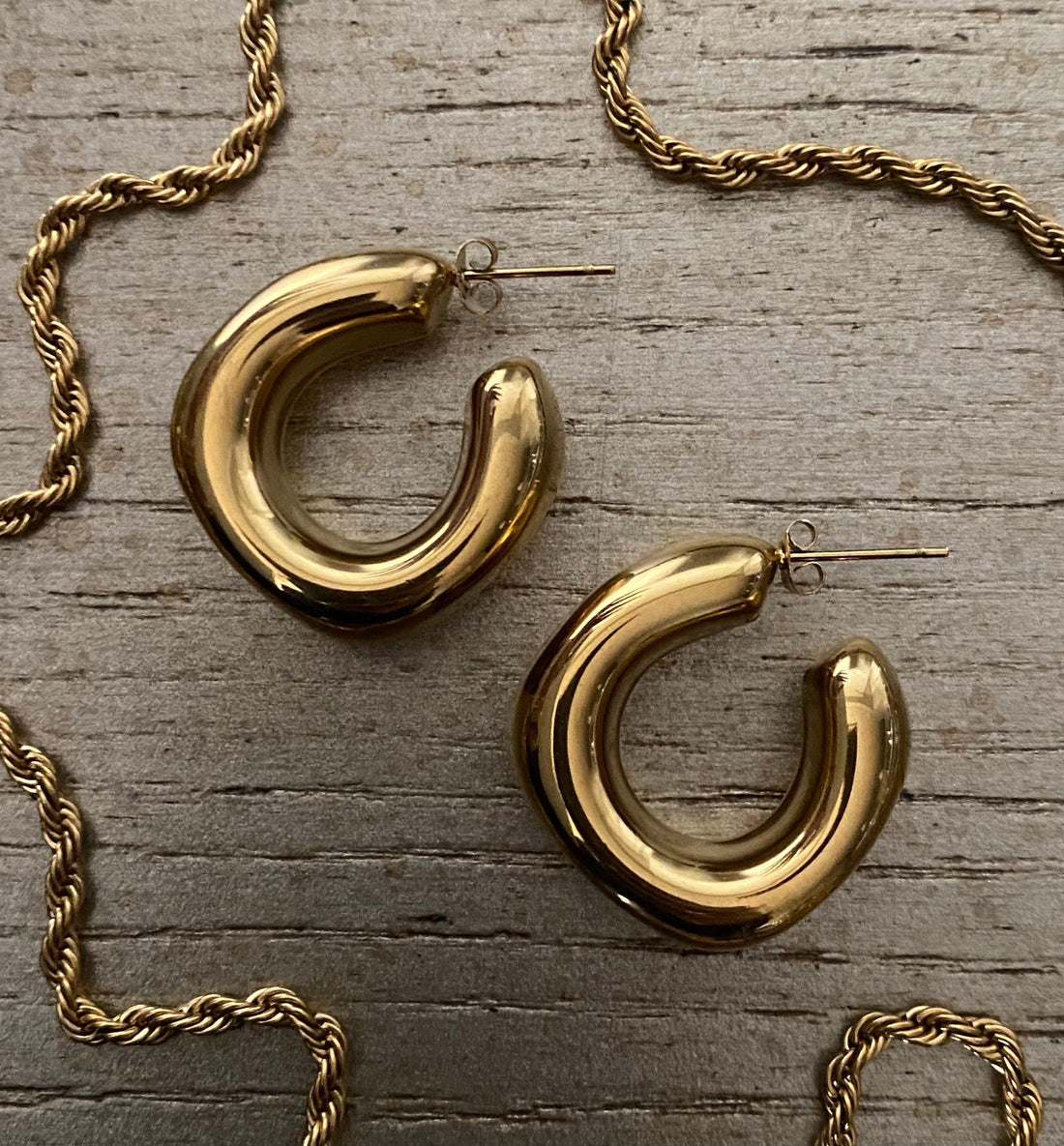 Irregular Bold Midi 18k Gold Earrings - GRISÉ NYC 2