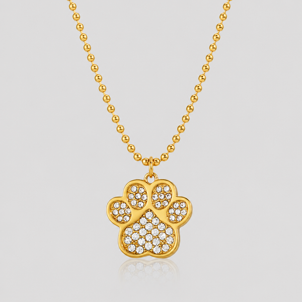 Lucky Paw Crystal Necklace - 18k Gold | GRISÉ NYC