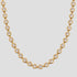 GRISÉ NYC Royal Bezel Gemstone Necklace 2.0 in 18K gold plated stainless steel with bezel-set clear cubic zirconia stones.