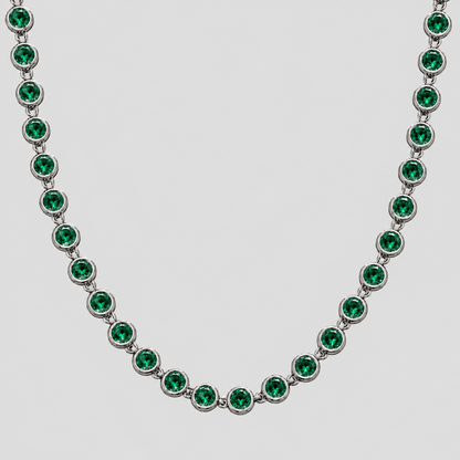 GRISÉ NYC Royal Bezel Gemstone Necklace in emerald green.