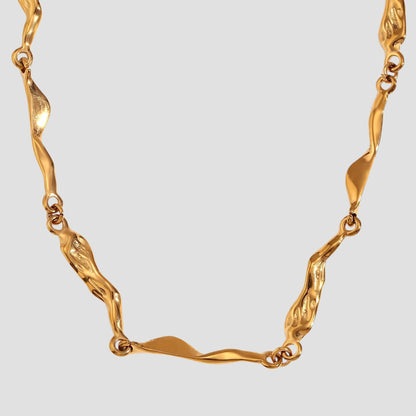 GRISÉ NYC rugged textured 18k gold plated necklace sculptural chain design