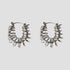 GRISÉ NYC silver barbed wire hoop earrings in stainless steel front view