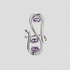 GRISÉ NYC silver sculptural statement ring featuring three oval lavender purple gemstones set within an abstract flowing openwork design against a light grey background.