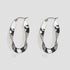 GRISÉ NYC twisted oblong silver hoop earrings premium stainless steel high shine finish