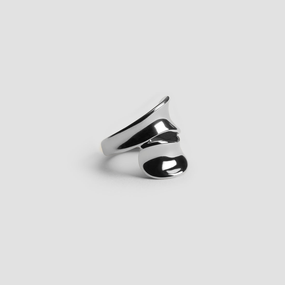 GRISÉ NYC Wrap Stainless Steel Ring silver sculptural statement ring waterproof tarnish free hypoallergenic modern unisex jewelry.