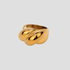 GRISÉ NYC XL Bubble 18k Gold Ring in polished gold plated stainless steel with bold sculptural bubble design on gray background