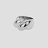 GRISÉ NYC XL Bubble Stainless Steel Ring in polished silver with bold sculptural bubble design on gray background