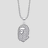 Silver ape pavé pendant necklace with cubic zirconia stones
