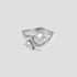 Twin diamond cubic zirconia silver ring with sculptural band