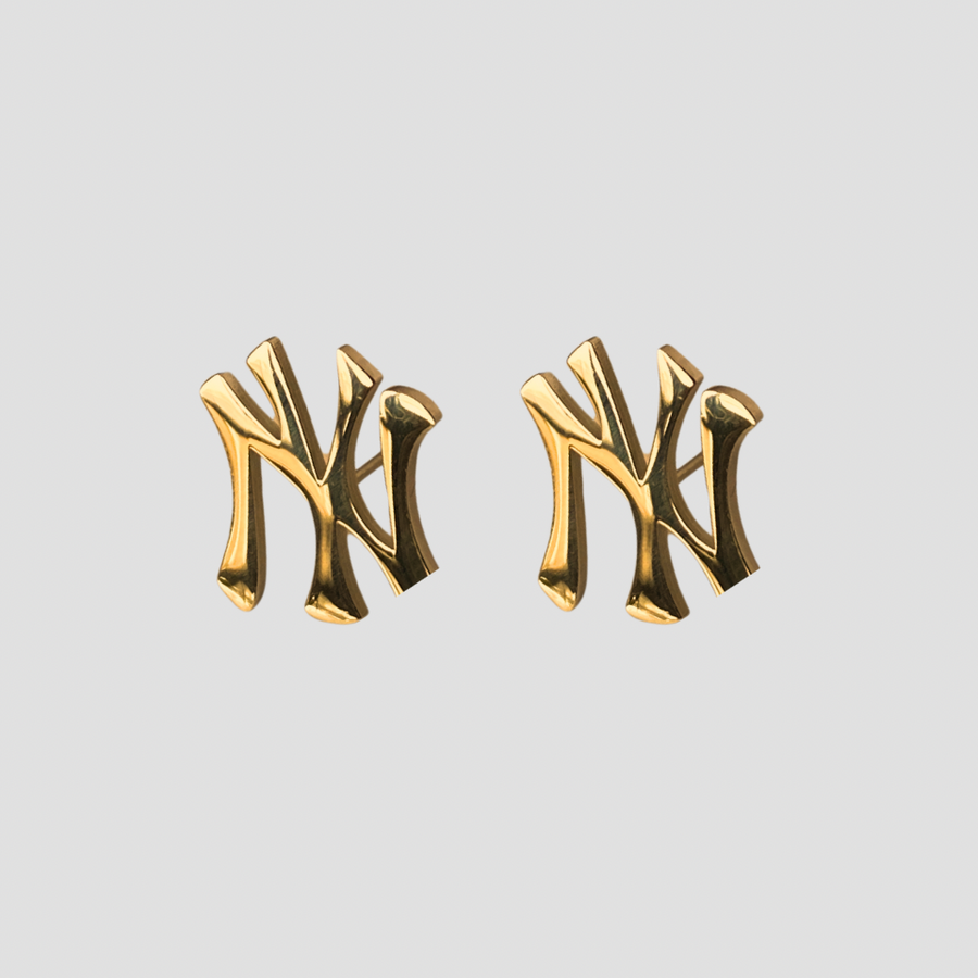New York NY Logo Yankees 18k Gold Plated Stud Earrings