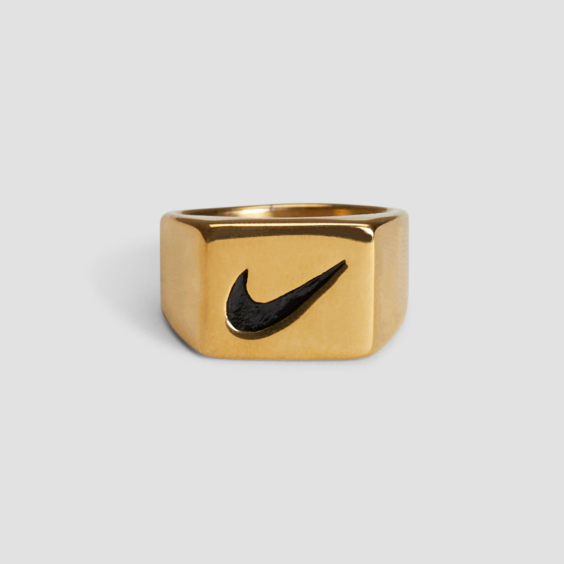 Just Do It 18k gold plated stainless steel signet ring by GRISÉ NYC