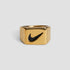 Just Do It 18k gold plated stainless steel signet ring by GRISÉ NYC