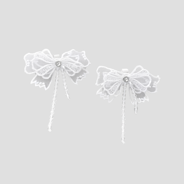 White Lace Bow Sneaker Charms | GRISÉ NYC