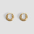 Pair of 20 mm mini hoop earrings in 18K gold-plated stainless steel by GRISÉ NYC.