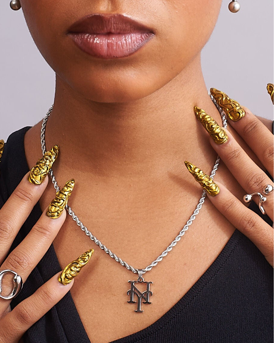 New York Mets Stainless Steel Rope Chain Necklace | GRISÉ NYC New York Mets Stainless Steel Rope Chain Necklace | GRISÉ NYC