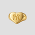 Puffed heart shaped New York Yankees signet ring in silver by GRISÉ NYC with rounded edges and engraved NY logo.