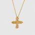 Nugget Cross Pendant 18k Gold Necklace with textured cross by GRISÉ NYC