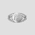 Silver Stainless Steel New York Yankees Vintage band signet ring with raised NY logo GRISÉ NYC tarnish resistant unisex ring.