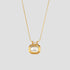 Octo Gemstone Pendant Necklace in 18k gold plated stainless steel with clear crystal gemstone pendant.