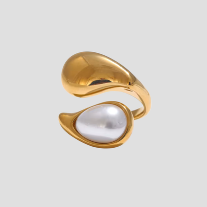 Perlita Eclipse 18k gold plated ring — sculptural statement jewelry by GRISÉ NYC.