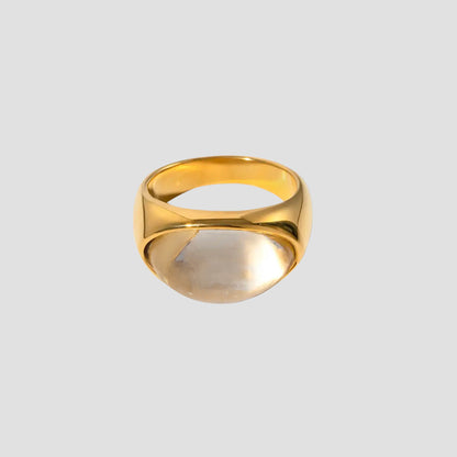 Resin Stone Ring in 18k gold plated stainless steel by GRISÉ NYC