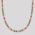 Royal Multicolor Gemstone Necklace 2.0 in 18k gold plated stainless steel with vibrant rainbow cubic zirconia stones on gray background